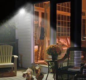 Handy Brite® Solar Security 360 lighting up the patio.